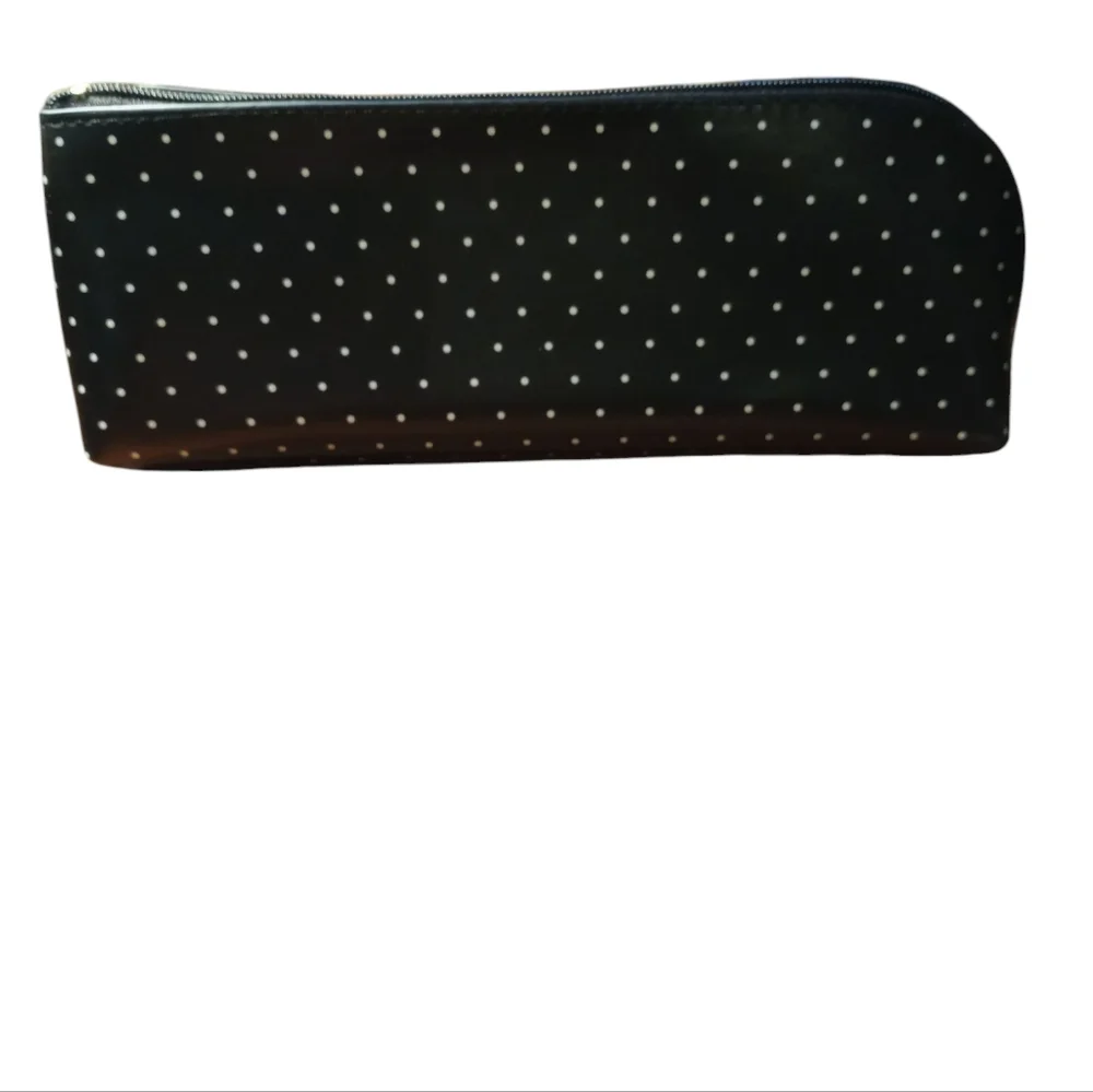 kate spade Black and White Polka dots Cosmetic Case or Pencil Case NWT